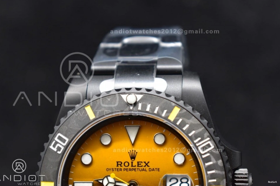 DLC VSF Bracelet DIW Dial 1:1 Best VS3135 on Edition Submariner Yellow Black DLC 0504